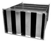 TŁUMIKI AKUSTYCZNE Tłumiki akustyczne płytowe Rectangular silencers Tłumik akustyczny płytowy Rectangular silencer TAP Ilość działek Number of slits 1 2 3 4 5 6 7 8 B 150-200 300-400 450-600 750-800