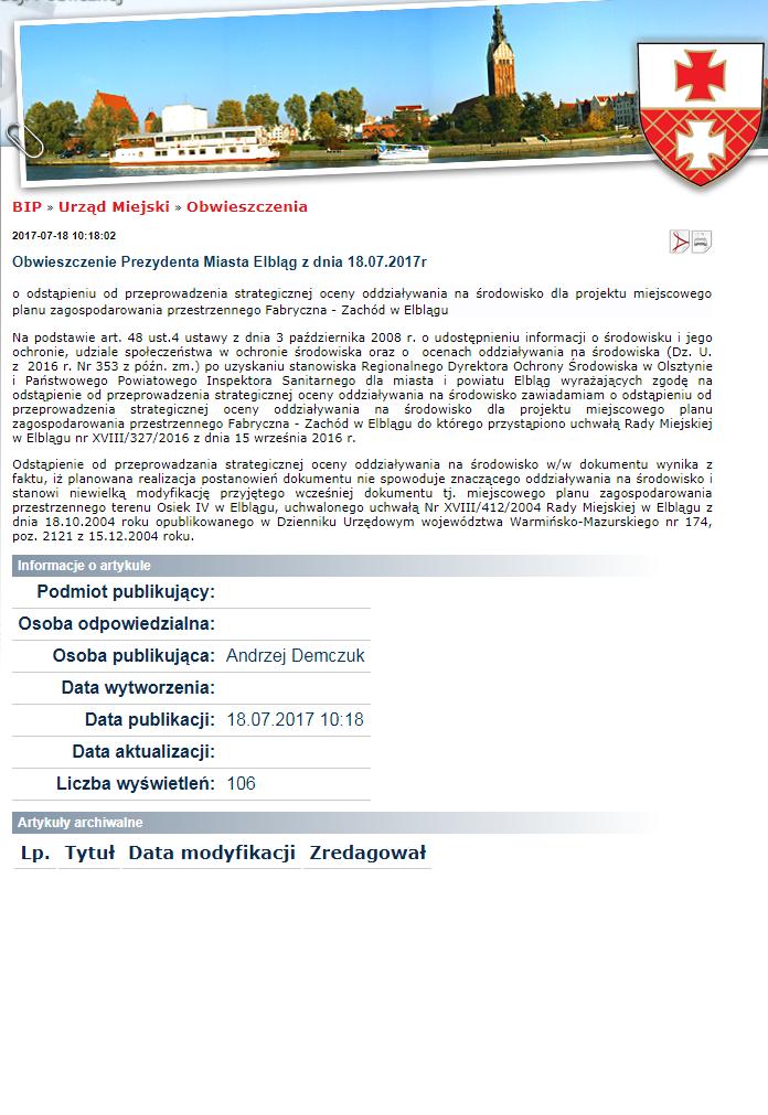 Strona Biuletynu Informacji