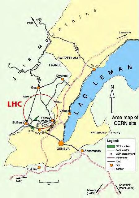 LEP/LHC Akceleratory Największym zbudowanym dotad akceleratorem był LEP. Zbudowany w CERN pod Genewa miał obwód ok. 27 km. W tym samym tunelu budowany jest obecnie akcelerator LHC.