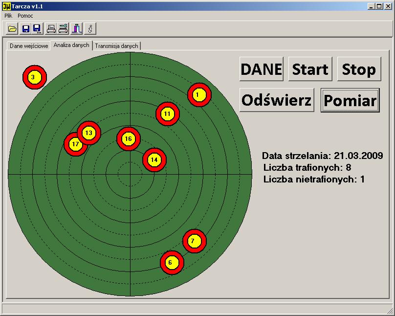 3.2. Oprogramowanie tarczy powietrznej Opracowane oprogramowanie stanowiska naziemnego pozwala na: wprowadzanie i edycję początkowych warunków strzelań (w tym: numeru seryjnego urządzenia, wersji