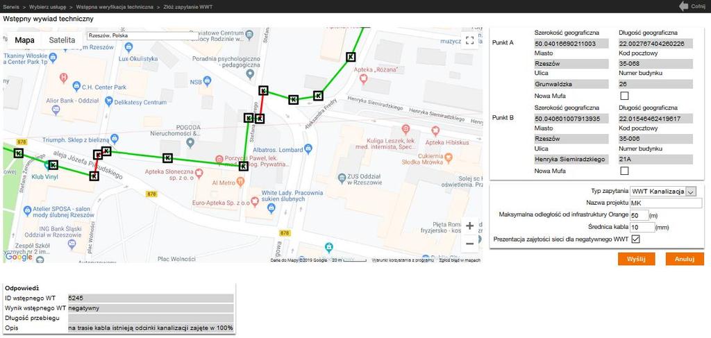 Jeżeli w tym czasie z systemów OPL nadejdzie odpowiedź, zostanie ona zaprezentowana na formatce.