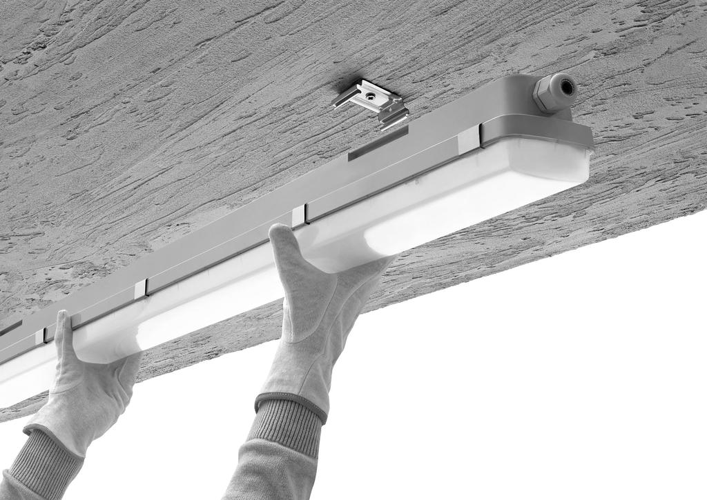 Montaż natynkowy Szybkie mocowanie lampy Lampa została zaprojektowana w taki