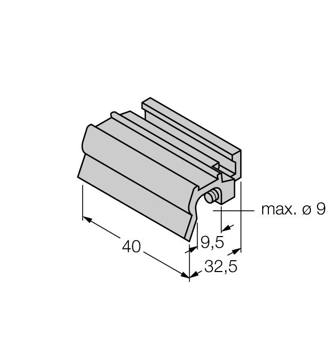 KLZ1-INT 6970410 dla czujnika BIM-UNT instalowanego na F cylindrach cięgnowych; szerokość rowka: 32 40 mm; materiał: Aluminium; na zamówienie inne akcesoria montażowe dla cylindrów o różnych