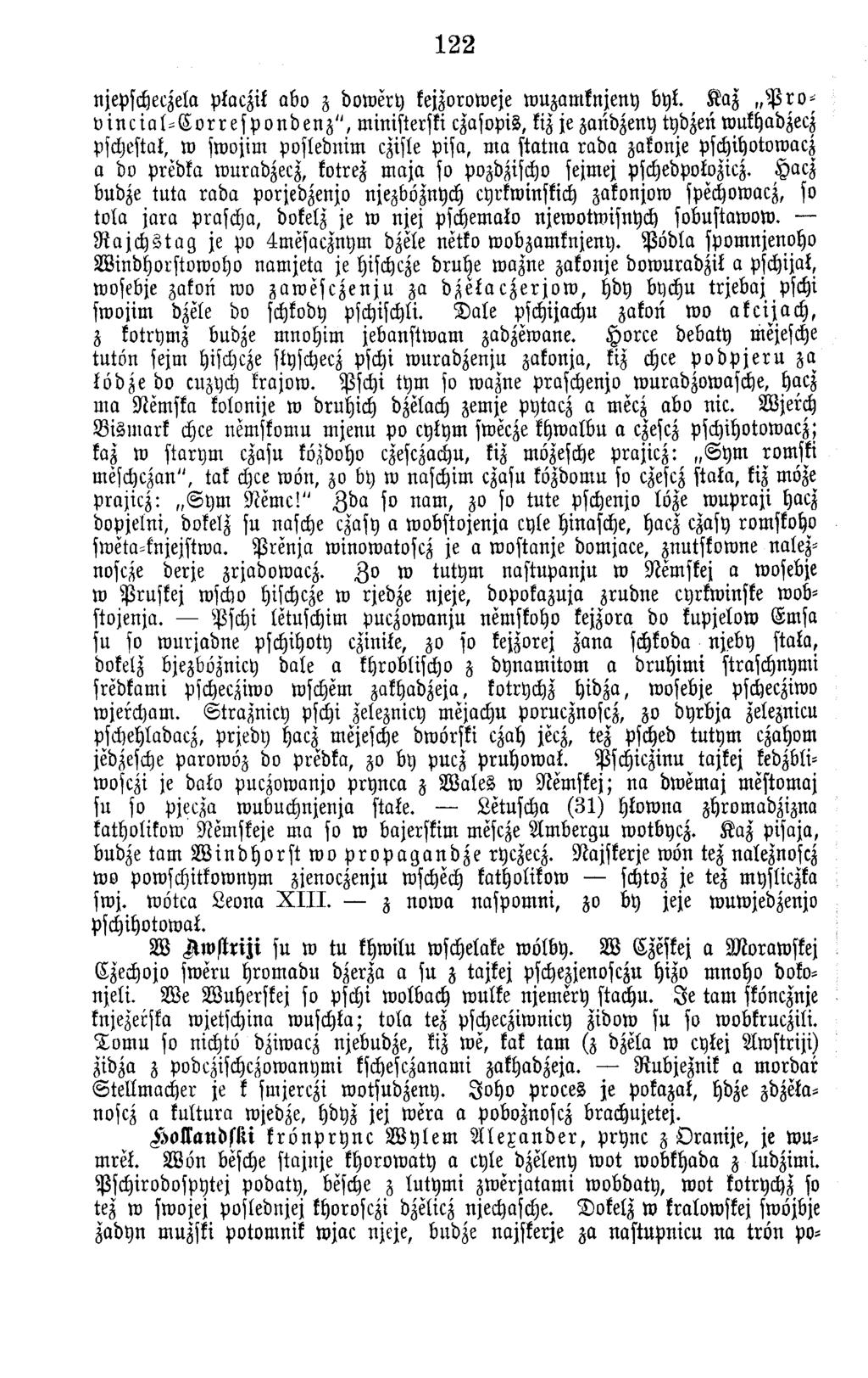 122 njepscheczela pkaczik abo z dow ery kejzoroweje w uzam knjeny byt.