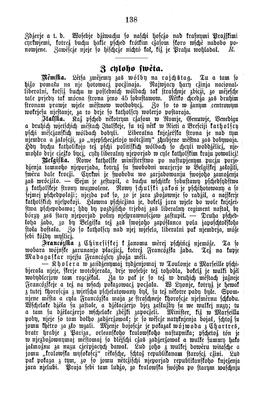 Z d zerje a t. d. W osebje dziw achu so naschi hosczo n a d krasnym i P razskim i cyrkwjem i, kotrez buchn häkle psched krötkim czasom skoro wsche n adobo ponow jene.