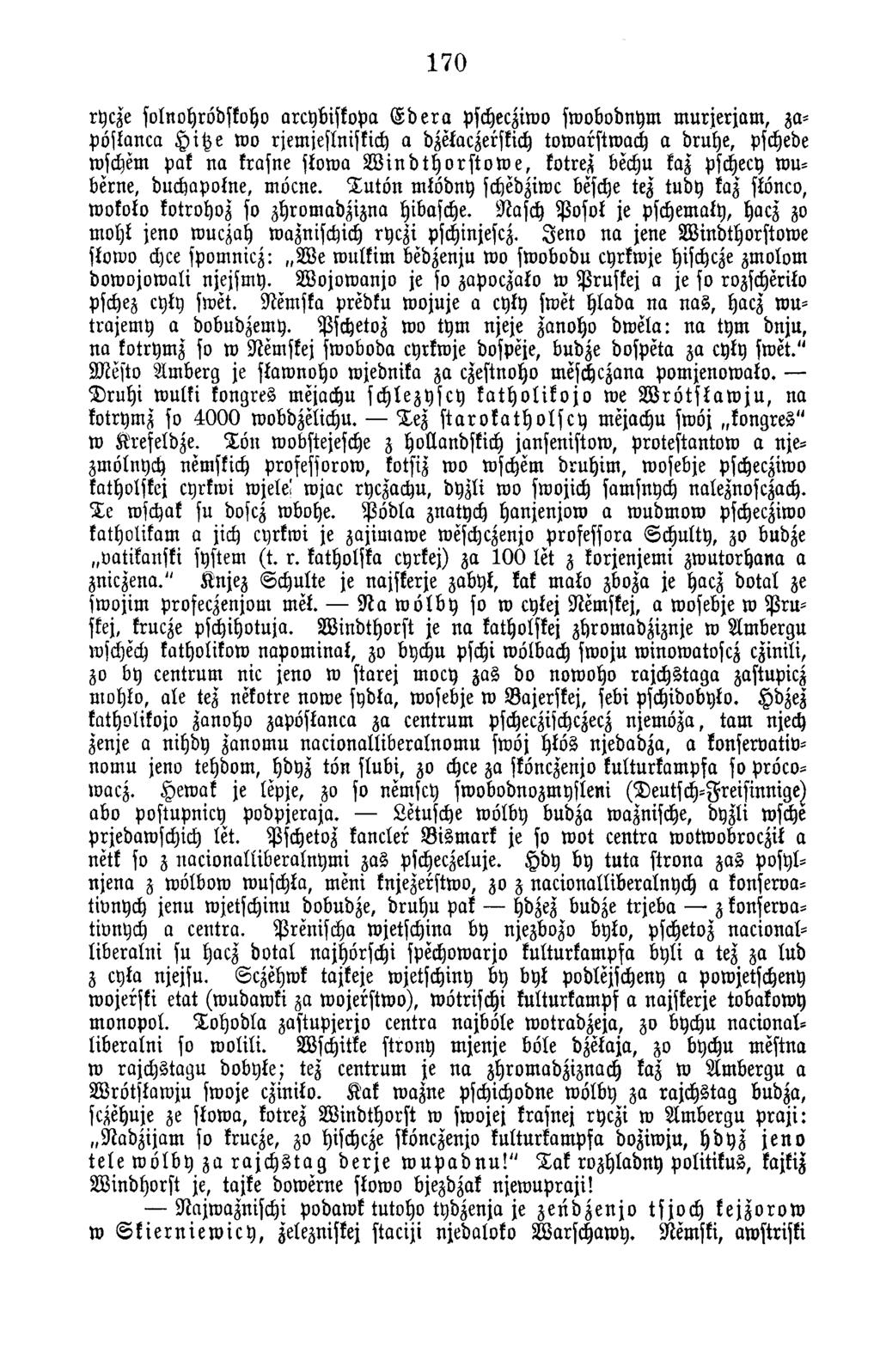 170 rycze solnohrödskoho arcybiskopa E d e r a pschecziwo sw obodnym m u rje rja m, zapöskanca H itz e w o rjemjeslniskich a dzekaczerskich tow arstw ach a druhe, pschede wschem pak n a krasne stow a