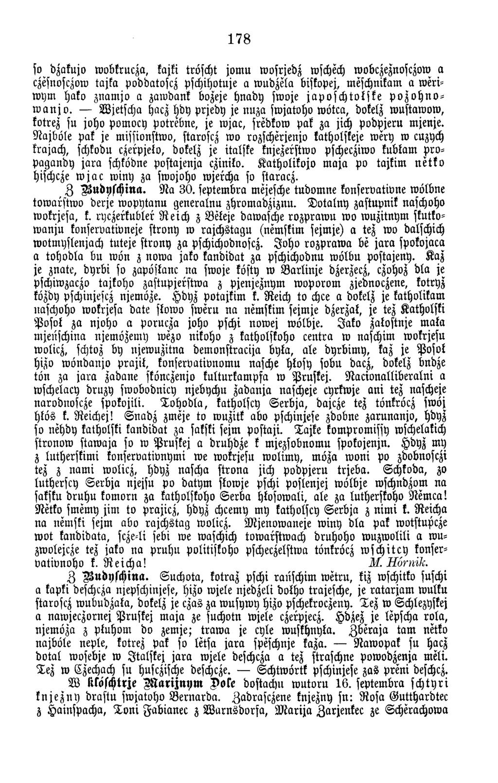 178 so dzakujo w obkrucza, kajki tröscht jom u w osrjedz wschech wobczeznosczow a czesnosczow tajka poddatoscz pschihotuje a w udzela biskopej, meschmkam a w eriw ym hako zn am jo a zaw dank bozeje h