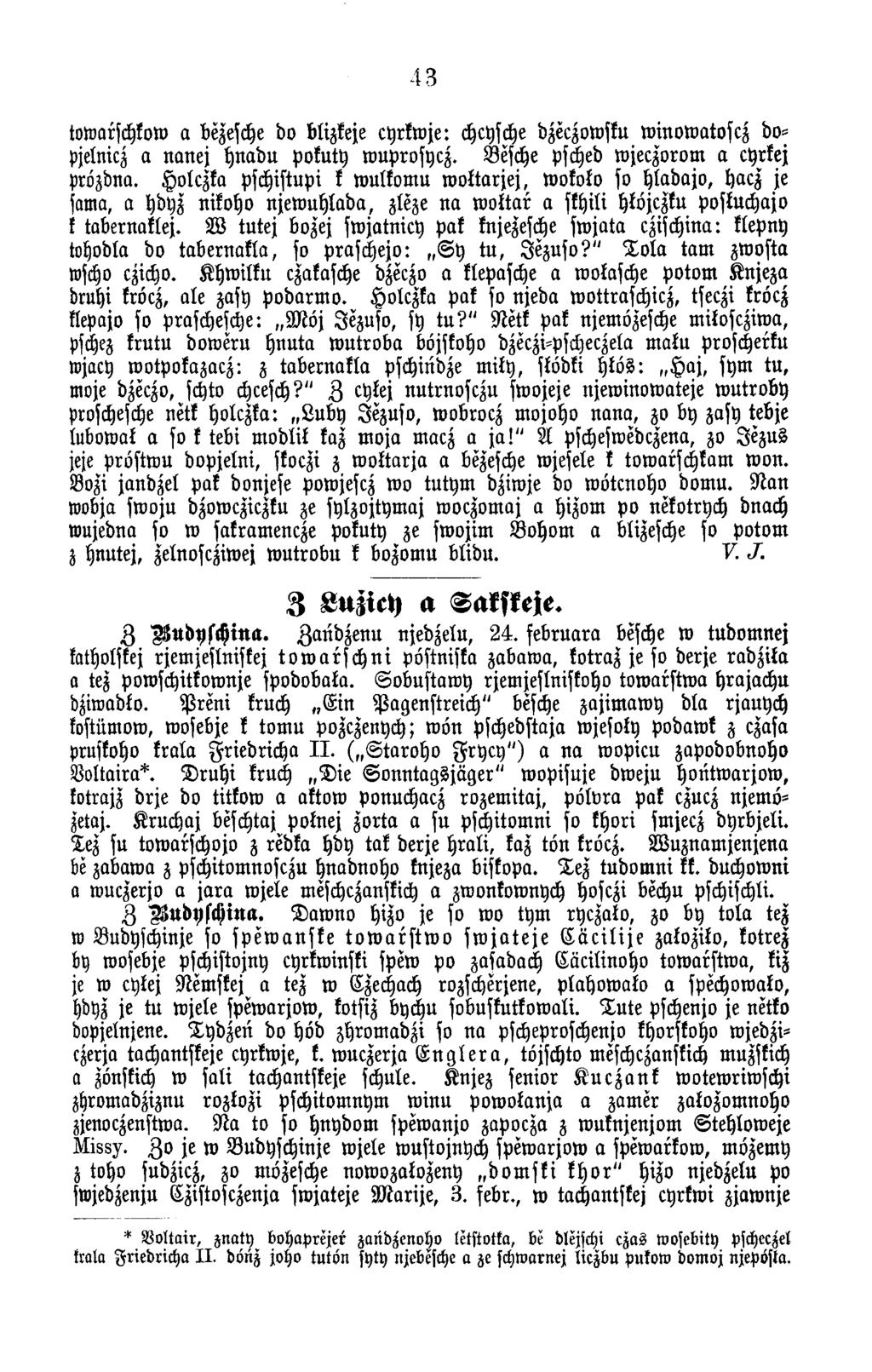 43 towarschkow a bezesche do blizkeje cyrkw je: chcysche dzeczowsku w inow atoscz dopjelnicz a n an ej h n a d u pokuty w uprosycz. Besche psched w jeczorom a cyrkej prözdna.