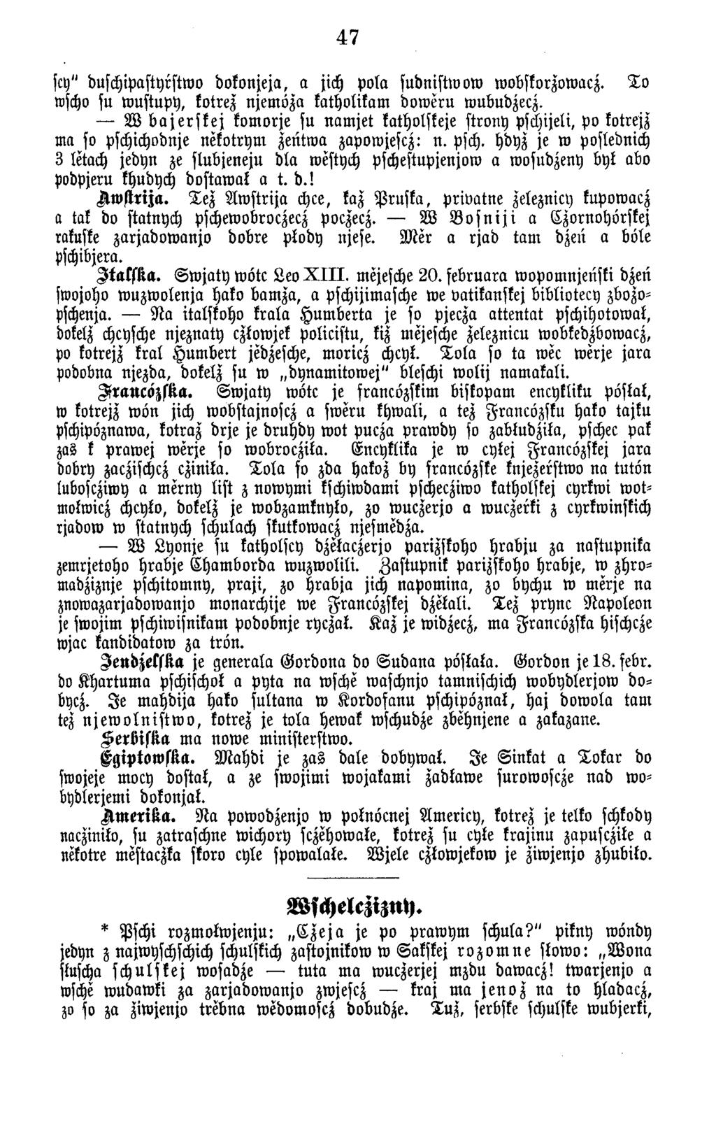 47 sey" buschipastyrstw o bokonjeja, a jich p o la sudnistw ow w obskorzowacz. T o wscho su w ustupy, kotrez njem öza katholikam d o w eru wubudzecz.