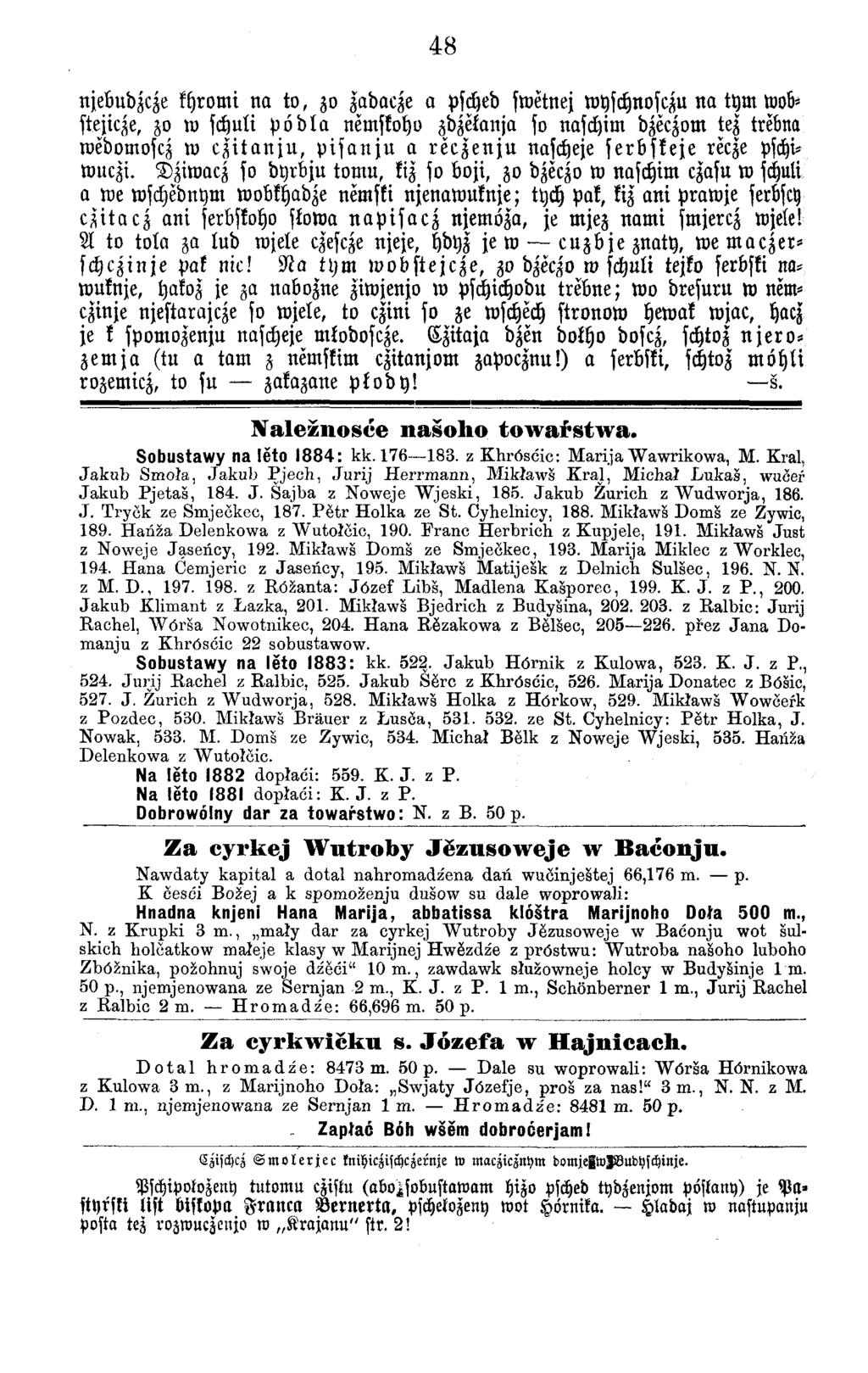 48 njebudzcze khrom i n a to, zo zadacze a psched sw etnej wyschnosczu n a tym w A stejicze, zo w schuli p ö d l a nemskohv zdzekanja so naschim dzeczom tez trebm wedomoscz w c z i t a n j u, p i s a