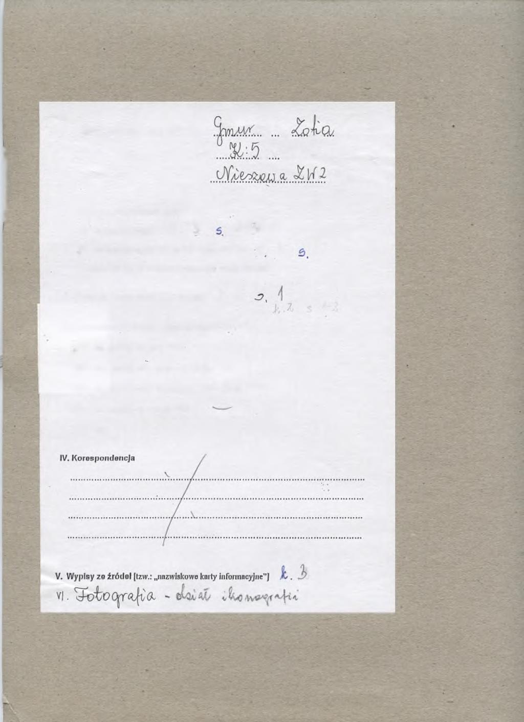 V. v - SPIS Z A W A R T O Ś C I T E C Z K I 5. 4 / 0 /...... J. s k O ] 5 k Ł 3 oto... z S. k ^.