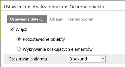3. Ochrona obiektu Funkcja ochrony obiektu może służyć do wykrycia pozostawionego obiektu w zdefiniowanej strefie, lub wykrycia zniknięcia obiektu ze zdefiniowanej strefy.
