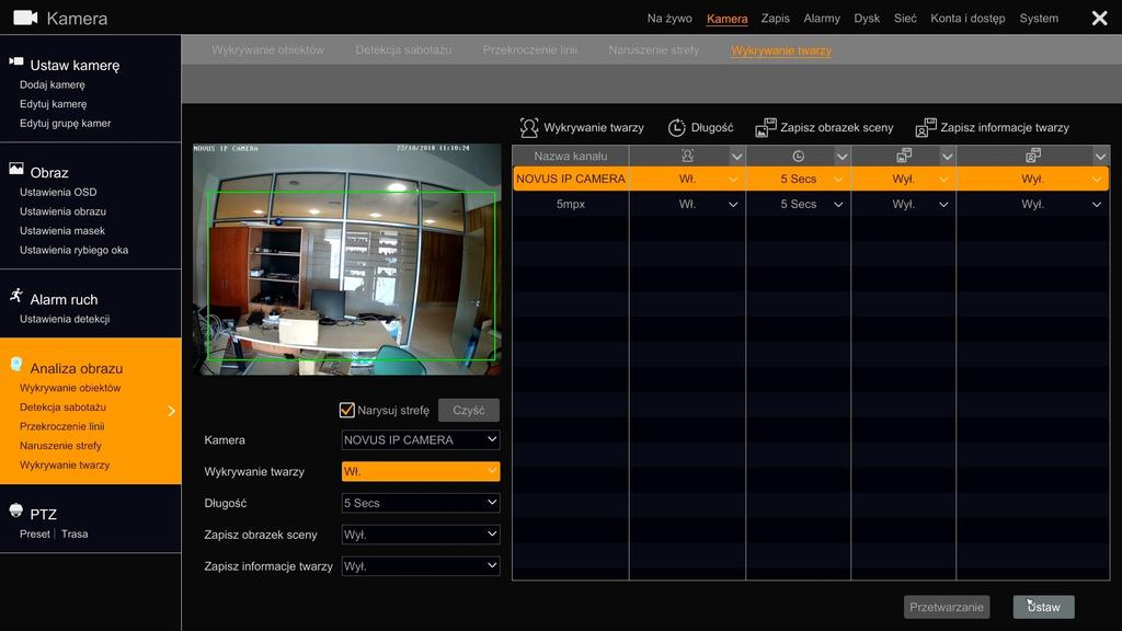 2.2. Konfigurowanie przy użyciu menu rejestratora 2.2.1.