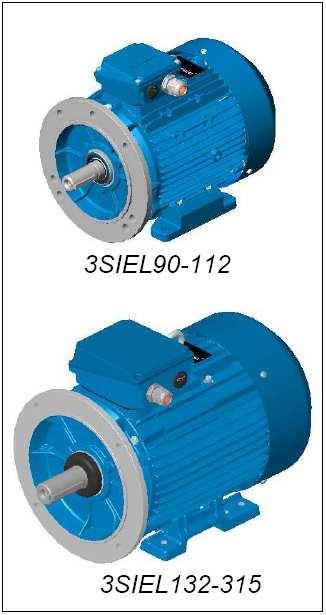 Wymiary silników kołnierzowych na łapach B35 Dimensions for foot-flange-mounted motors B35 Type of motor A B B1 C D E F GA H HA K AA AB AC BB HD L LA M N P T S Ø holes 3SIEL90S2,4,6 140 100 125 56 24