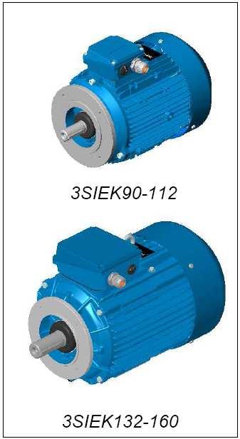 Wymiary silników z tarczą kołnierzową B14 Dimensions for motors with flance B14 Type of motor D E F GA AC HB L LA 3SIEK90S2,4,6,L2 24 50 8 27 200 148 331 10 3SIEK90L2A,4,6 24 50 8 27 200 148 356 10