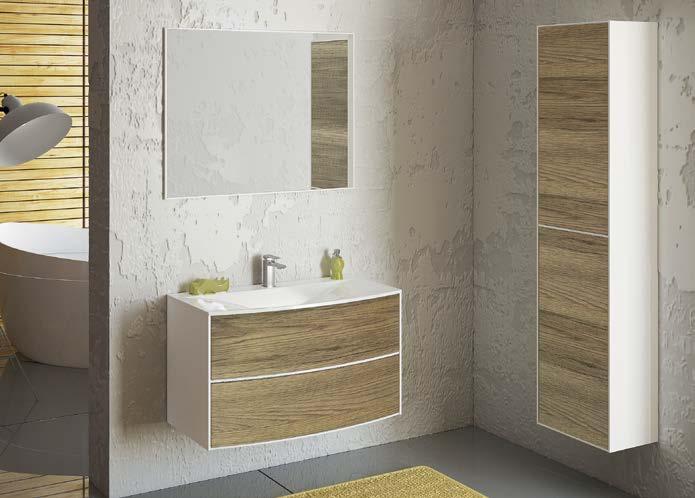 ARIA ARIA Sanremo Eiche Rustic, umywalka dolomitowa, push to open, cichy domyk Oak Carbon, umywalka