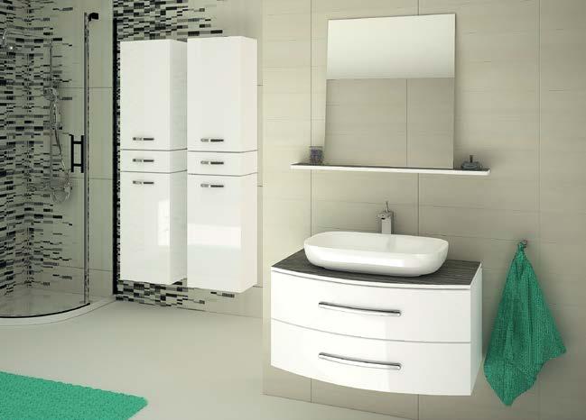 CARI CARI Tropic Reed, Arctic White wysoki połysk, umywalka ceramiczna, cichy domyk Dubai