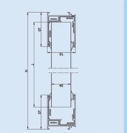 BUDOWNICTWO PODSTAWOWE AKCESORIA DO PANELI RODECA Seria 440 System ramowy bez przegrody termicznej zalecany do panelu PC 40mm Fasada 90 * w warunkach temperatur panujących w Europie Środkowej Profil