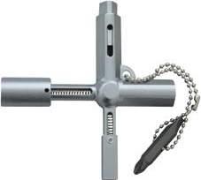 Uniwersalny klucz do szaf Klucz do szafki rozdzielczej HUPkey Uni klucz do szafki rozdzielczej w konstrukcji przesuwnej, uchwyt końcówki i końcówka na