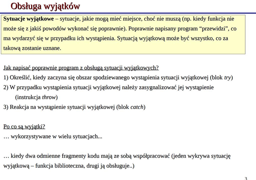 Krótka powtórka H.