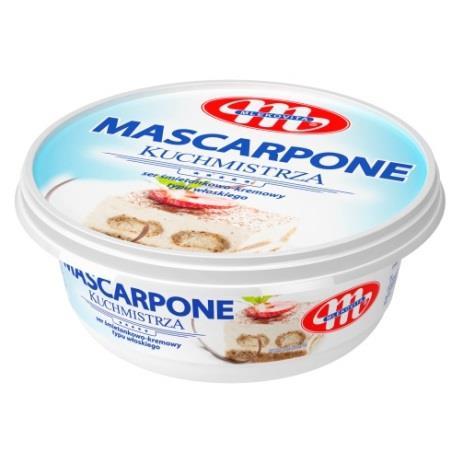 Spółdzielnia Mleczarska MLEKOVITA w Wysokiem Mazowieckiem producent i zgłaszający Pawilon 3, stoisko 2 Mascarpone Ser śmietankowo- kremowy typu włoskiego 250 g, 500 g Mascarpone jest