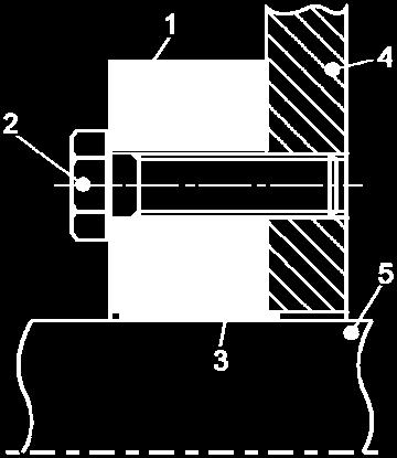 śruba zaciskowa, 3 pierścień wewnętrzny, 4 element mocowany, 5 - wał Montaż: 1.