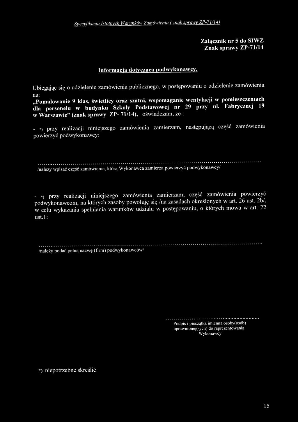 budynku Szkoły Podstawowej nr 29 przy ul.