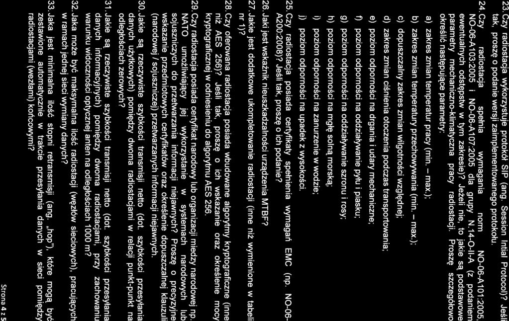 23Czy radiostacja wykorzystuje protokół SIP (ang Session Intial Protocol)?