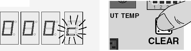 PROCEDUR Ustawić przełączniki DIP 1 i DIP 2 na ON: Na wyświetlaczach pojawia się napis /001/+/C/; Nacisnąć