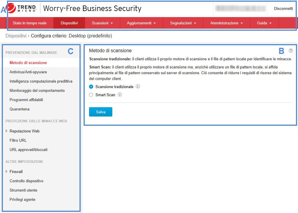 Podręcznik administratora programu Worry-Free Business Security 10.0 z dodatkiem Service Pack 1 Nawigacja w konsoli internetowej Konsola internetowa zawiera następujące główne sekcje: Tabela 2-2.