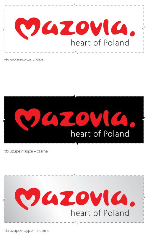 TŁA MARKI System Identyfikacji Wizualnej Marki Mazowsze dopuszcza stosowanie logo tylko na trzech kolorach tła. Podstawowym tłem marki jest tło w kolorze białym.