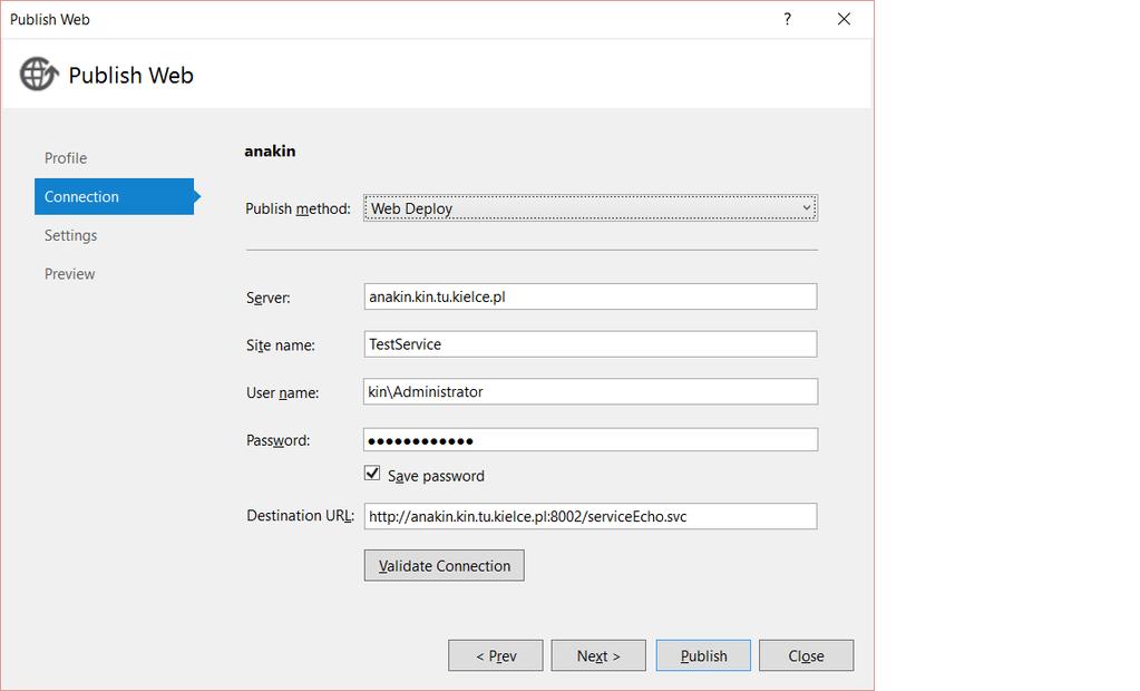 Deploy automatyczny IIS - Automatycznie IIS - Ręcznie Usługa Windows Wpisujemy odpowiednie
