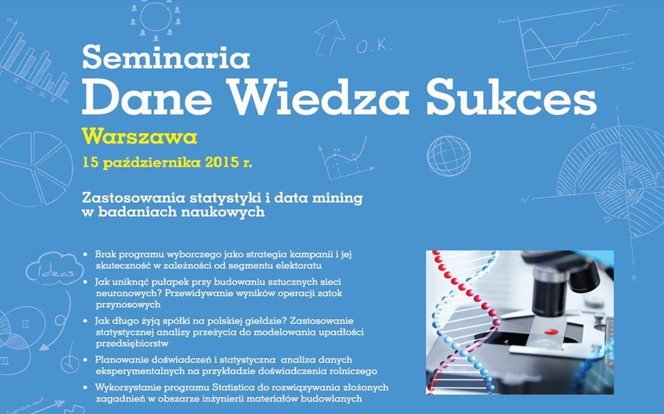 Seminarium Zastosowania statystyki i data mining