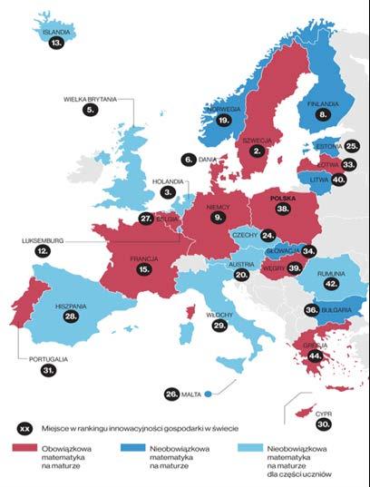 09 Egzamin maturalny z matematyki a ranking innowacyjności gospodarki Źródło: Opracowanie własne NIK na podstawie na podstawie: Nauczanie