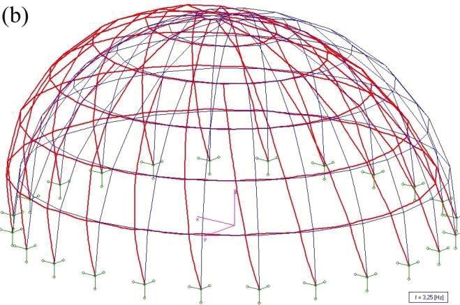 The load bearing structure is composed of 24 longitudinal supporting members made from RP120x60x4 profiles connected to 2L60x60x6 latitudinal members by means of rigid joints.