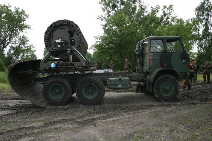 W układzie hydraulicznym wykorzystano wolnoobrotowy, wysokomomentowy silnik hydrauliczny, a bęben wyposażono w układ hamulca i sprzęgła, który zapobiega samoistnemu rozwijaniu się pokrycia w czasie
