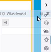 Czynność Przesuwanie okna panelu bocznego Procedura Po umieszczeniu wskaźnika myszy na górnej części okna panelu bocznego zostanie ona wyświetlona w kolorze jasno niebieskim.