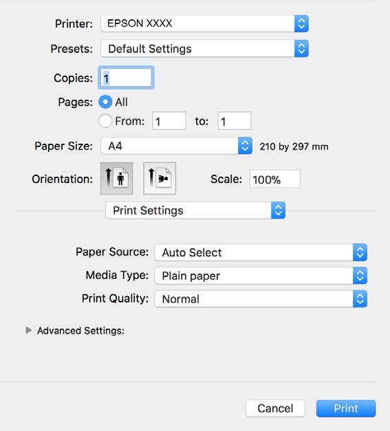 Drukowanie Drukowanie ze sterownika drukarki z systemu Mac OS Podstawy drukowania Sposób obsługi różni się w zależności od aplikacji. Szczegółowe informacje można znaleźć w pomocy aplikacji. 1.