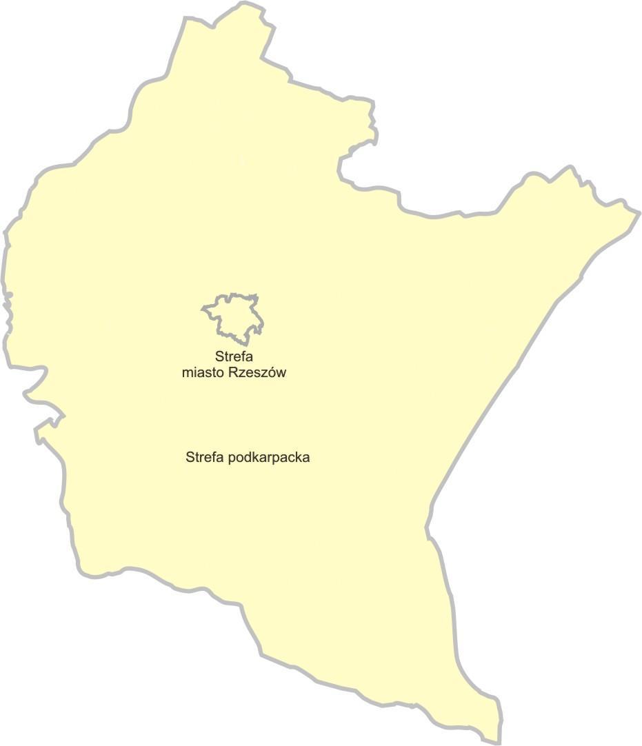 Ryc. 2.1. Nowy podział województwa podkarpackiego na strefy (źródło [3]) 3.