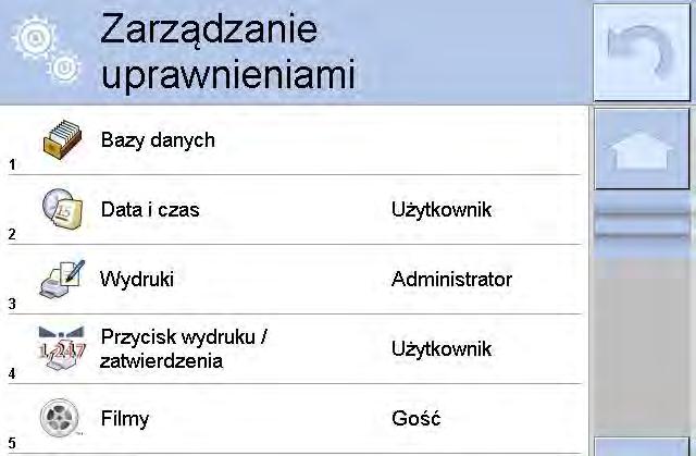 12.3. Zarządzanie uprawnieniami Bazy Danych Domyślne ustawienia wagi pozwalają użytkownikowi zalogowanemu jako Administrator dokonywać zmiany ustawień poszczególnych baz danych.