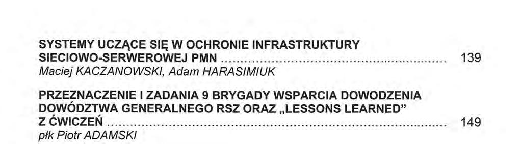 SYSTEMY UCZĄCE SIĘ W OCHRONIE INFRASTRUKTURY SIECIOWO-SERWEROWEJ PMN.