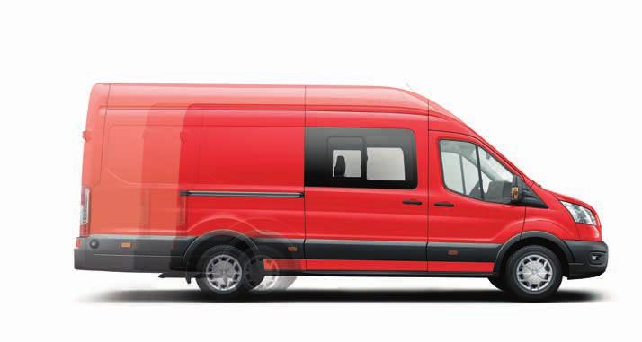 FORD TRANSIT VAN z podwójną kabiną Wymiary H3 - dopłata do wysokiego dachu Standard dla wersji L4 AMBIENTE TREND LIMITED 1 500,- H2 - średni dach Niedostępny dla wersji L4 AMBIENTE TREND LIMITED