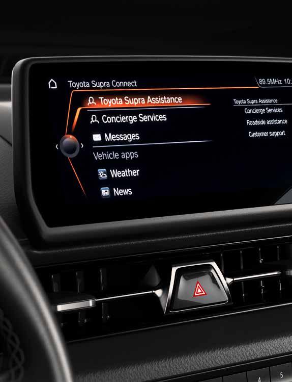TOYOTA SUPRA CONNECT Siedząc za kierownicą modelu Toyota GR Supra, nie chcesz, żeby cokolwiek Cię rozpraszało.