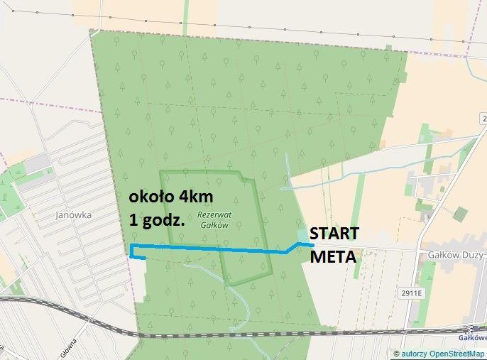 OPIS TRASY ROWEROWEJ DLA DZIECI START boisko LKS Gałkówek Gałków Duży ul. Główna. Trasa Rajdu ul. Główna do Justynowa (Leśniczówka) i z powrotem do boiska LKS Gałkówek gdzie nastąpi zakończenie rajdu.
