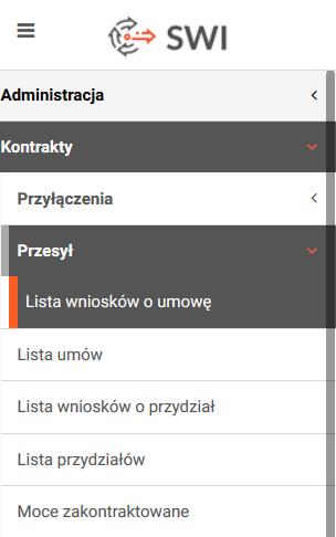 Rzdział I Wnisek umwę przesyłwą ZUP: Złżenie wnisku umwę przesyłwą.