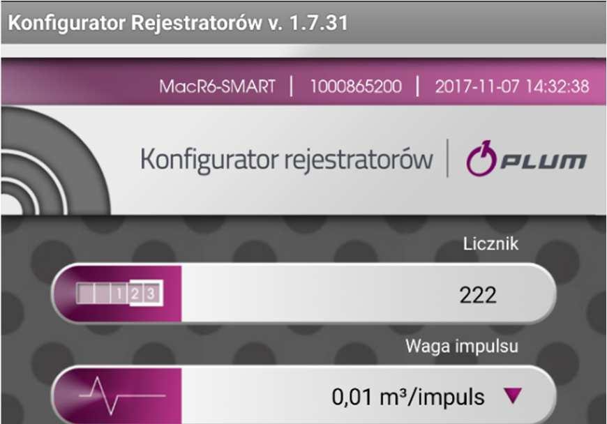 Po załadowaniu wszystkich parametrów aplikacja przejdzie do głównego okna konfiguracyjnego.