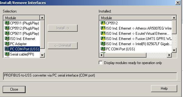 W innym przypadku nale y klikn w przycisk (11) w celu zainstalowania interfejsu PC COM Port USS.
