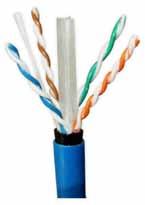 Nieekranowany 4-parowy kabel PVC i LSOH Centralny separator redukujący NEXT i ELFEXT Oznaczenia kolorystyczne par dla ułatwienia terminowania w gnieździe Przetestowane przez niezależne laboratorium
