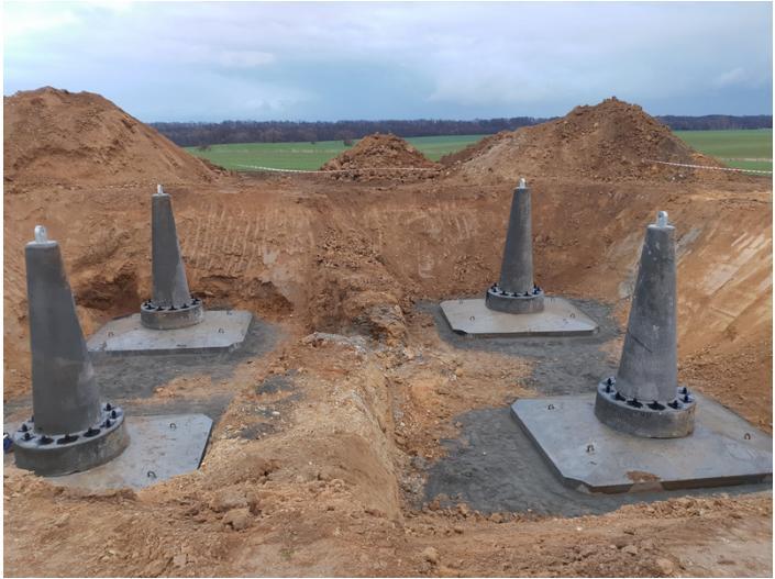 Wysokie parametrami wytrzymałościowe, którymi charakteryzują się fundamenty, zostały potwierdzone koreferatem oraz badaniami.