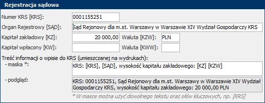 4. Pojawi się okno z pytaniem, czy ustawić ten sam urząd skarbowy do rozliczania VAT. Wybierz. 5. Wypełnij pola w panelu Rejestracja sądowa. 6.